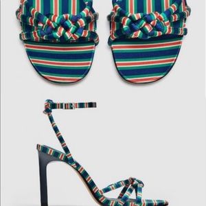 Zara candy stripe Sandal women’s Heels 37 Gucci